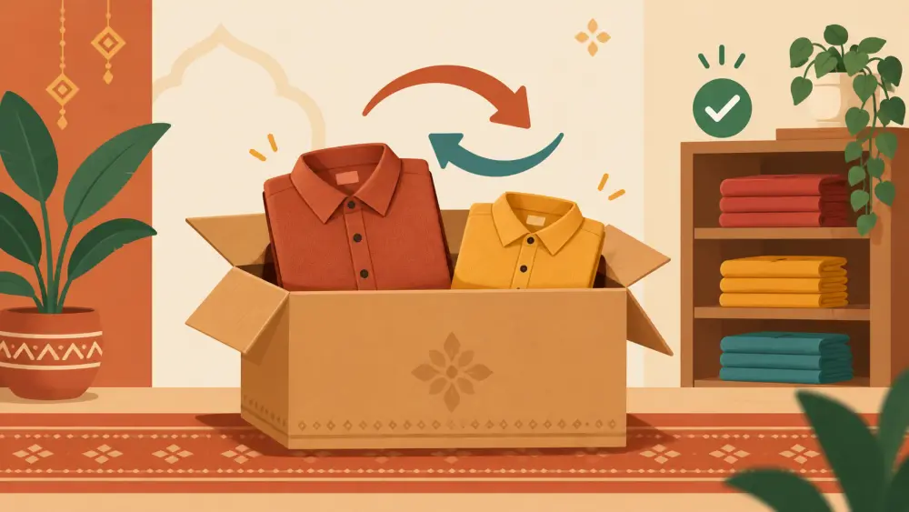 An illustrated shirt and tote bag with product variant swatches