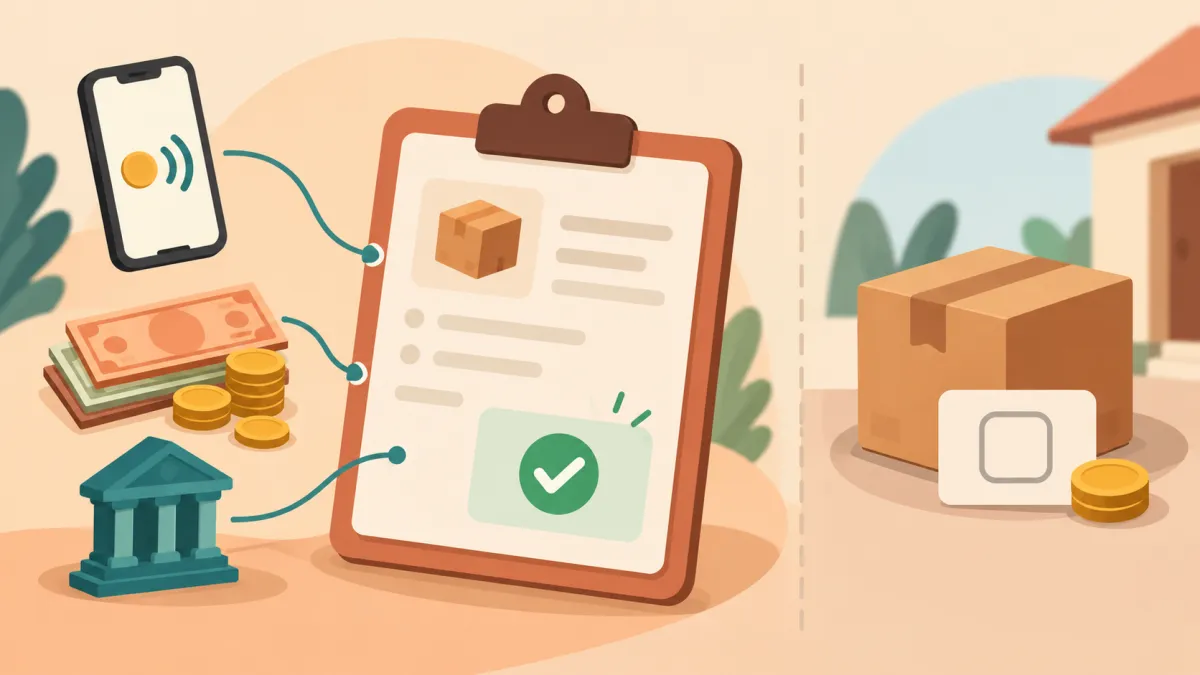 An order summary with product, delivery and total cost rows