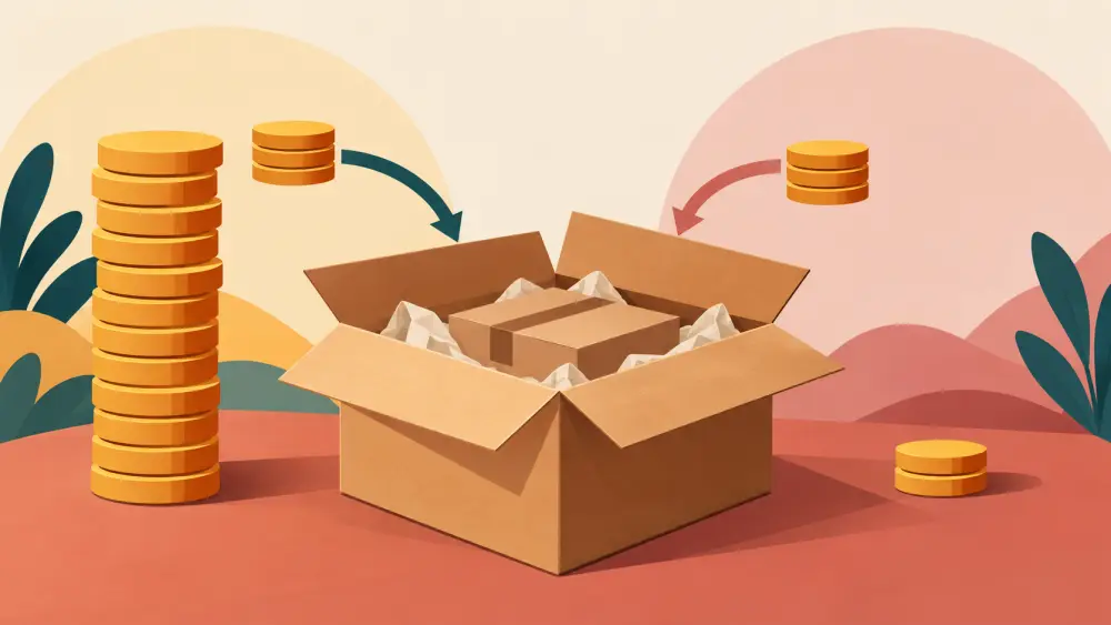 An order summary with product, delivery and total cost rows
