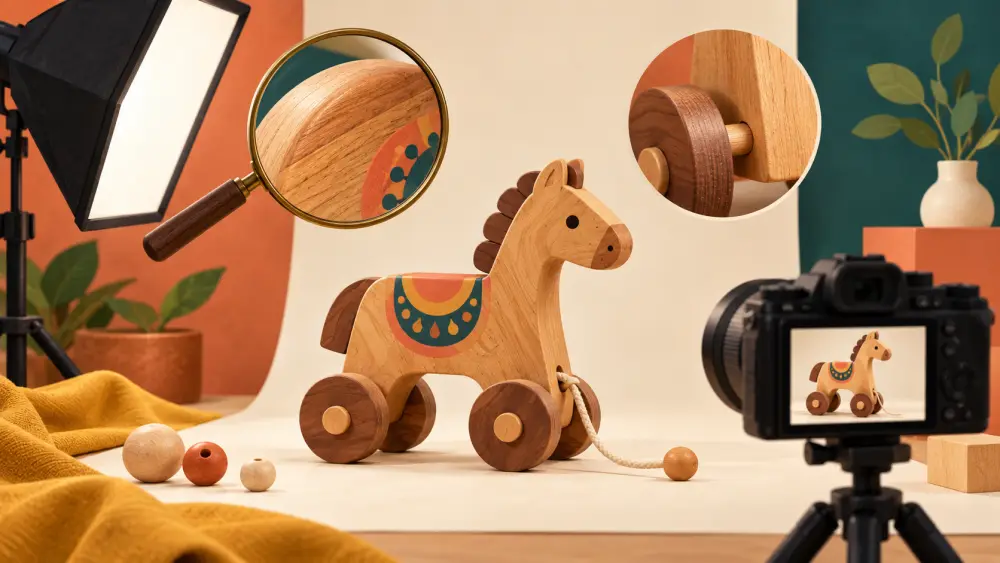 A product photographed beside a window with a reflector and a phone