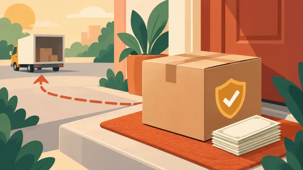 An order summary with product, delivery and total cost rows